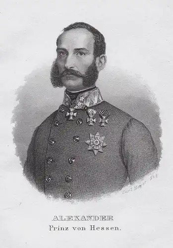 Alexander. Prinz von Hessen. - Alexander von Hessen-Darmstadt (1823-1888) Portrait