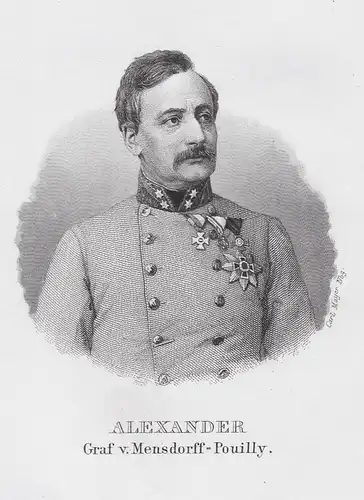 Alexander. Graf v. Mensdorff-Pouilly. - Alexander von Mensdorff-Pouilly (1813-1871) Österreich Staatsmann Port