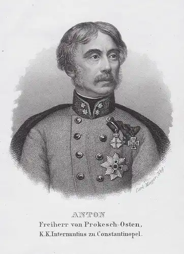 Anton. Freiherr von Prokesch-Osten. - Anton Prokesch von Osten (1795-1876) General Diplomat Österreich Austria