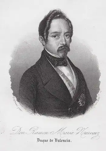 Don Ramon Maria Narvaez. - Ramón María Narváez (1800-1868) Herzog Valencia Espana Portrait