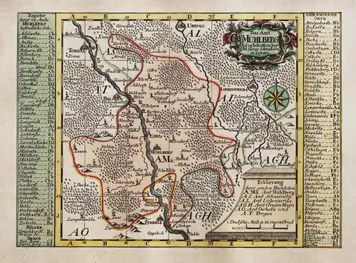 Das Amt Mühlberg. // Mühlberg/Elbe Bad Liebenwerda Strehla Belgern Torgau Uebigau Cavertitz map carte