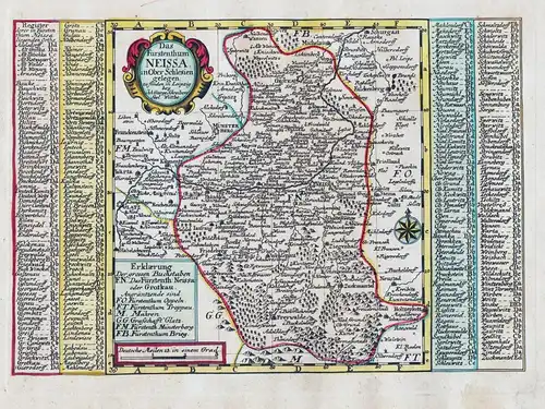 Das Fürstenthum Neissa in Ober Schlesien gelegen. // Nysa Grodkow Polska Polen Poland Silesia map Karte