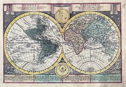 Globus Terrestris. - World Map Weltkarte Mappemonde