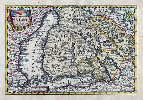 Das Gros-Herzogthum Finland. - Finland Finnland Scandinavia Suomi Karte map