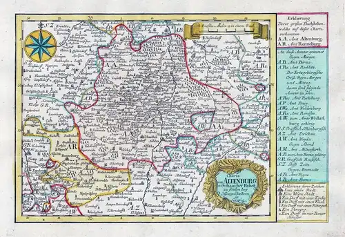 Charte von Altenburg. // Altenburg Thüringen Ronneburg Meerane Gera Waldenburg Frohburg Nobitz Meuselwitz Kart