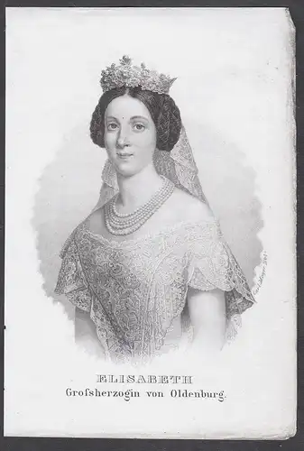 Elisabeth. Grossherzogin von Oldenbourg - Elisabeth von Sachsen-Altenburg (18261896) Portrait