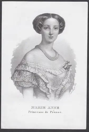 Marie Anne. Princesse de Prusse. - Maria Anna Prinzessin von Anhalt-Dessau (1837-1906) Portrait