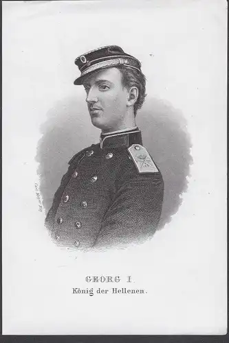 Georg I. König der Hellenen. - George I of Greece (1845-1913) King König Griecheland Portrait