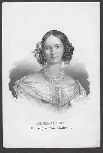 Adelgunde. Herzogin von Modena. - Adelgunde Auguste von Bayern (1823-1914) Portrait