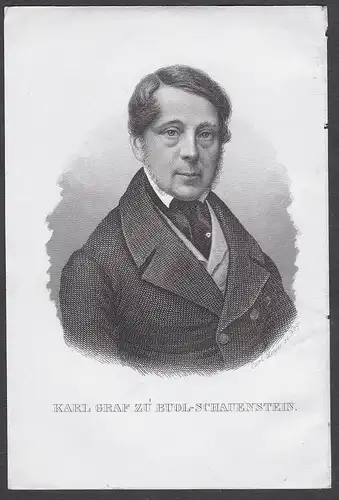 Karl Graf zu Buol-Schauenstein - Karl Ferdinand Graf von Buol-Schauenstein (1797-1865) Staatsmann Österreich P