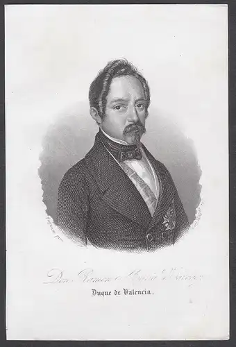 Don Ramon Maria Narvaez. - Ramón María Narváez (1800-1868) Herzog Valencia Espana Portrait
