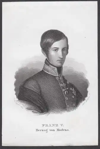 Franz V. Herzog von Modena. - Franz V. Ferdinand Geminian (1819-1875) Portrait