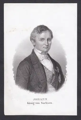 Johann. König von Sachsen. - Johann von Sachsen (1801-1873) Portrait