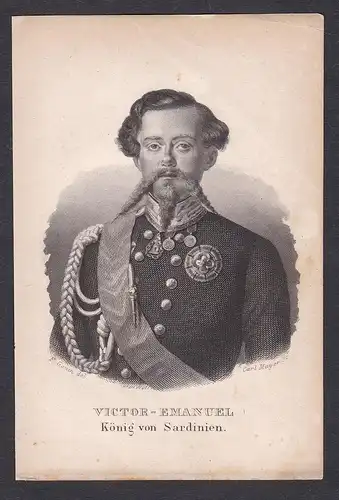 Victor-Emanuel König von Sardinien. - Vittorio Emanuele II di Savoia (1820-1878) King König re Sardinia Sardin