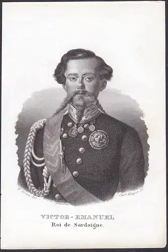 Victor-Emanuel Roi de Sardegne. - Vittorio Emanuele II di Savoia (1820-1878) King König re Sardinia Sardinien
