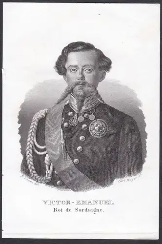 Victor-Emanuel Roi de Sardegne. - Vittorio Emanuele II di Savoia (1820-1878) King König re Sardinia Sardinien