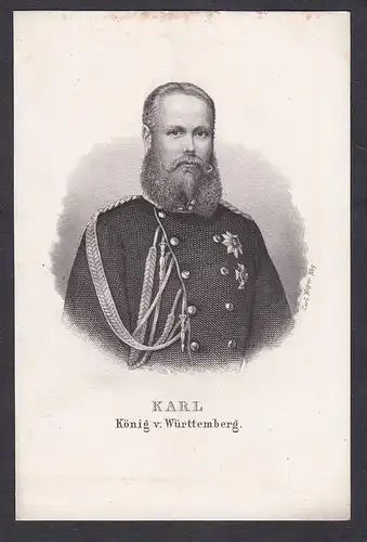 Karl König v. Württemberg. - Karl Friedrich Alexander von Württemberg (1823-1891) Portrait