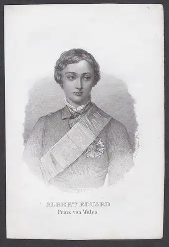 Albert Eduard. Prinz von Wales. - Edward VII (1841-1910) King König England Great Britain Portrait