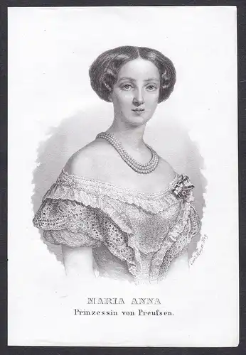 Maria Anna. Prinzessin von Preussen. - Maria Anna Prinzessin von Anhalt-Dessau (1837-1906) Portrait
