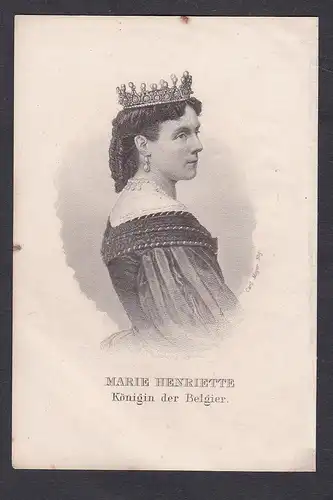 Marie Henriette Königin der Belgier. - Marie Henriette von Österreich (1836-1902) Portrait