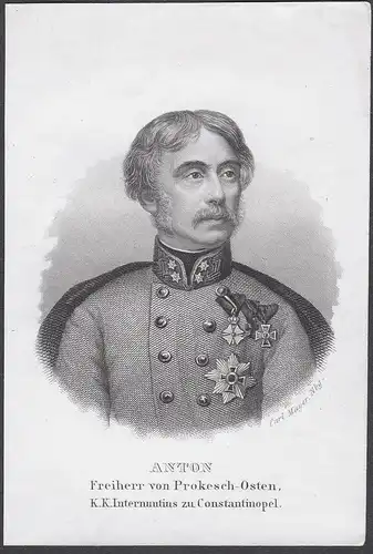 Anton. Freiherr von Prokesch-Osten. - Anton Prokesch von Osten (1795-1876) General Diplomat Österreich Austria