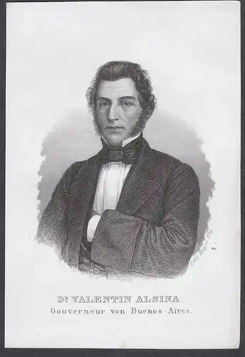 Dr. Valentin Alsina. Gouverneur von Buenos-Aires - Valentín Alsina (1802-1869) Politiker Argentina Politician