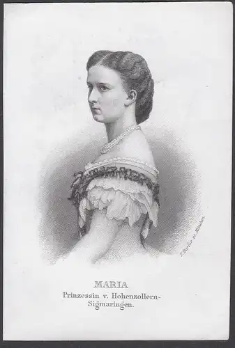 Maria. Prinzessin v. Hohenzollern-Sigmaringen - Maria Luise Hohenzollern-Sigmaringen (1845-1912)  Portrait