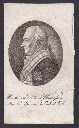 Balth. Lud. Ch. v. Wendessen. - Balthasar Ludwig Christian von Wendessen (1724-1797) Generalleutnant Portrait