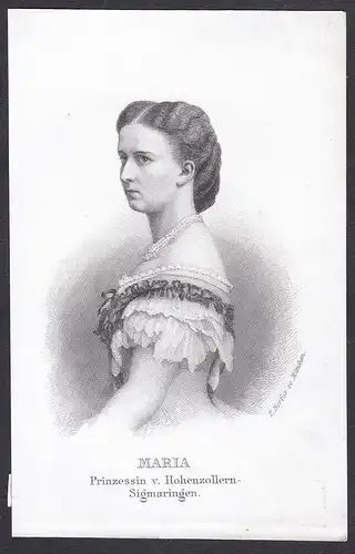 Maria. Prinzessin v. Hohenzollern-Sigmaringen - Maria Luise Hohenzollern-Sigmaringen (1845-1912)  Portrait