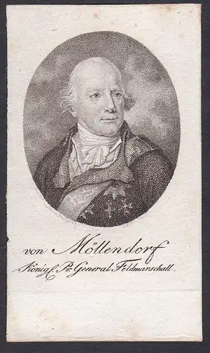 Von Möllendorf. - Wichard von Möllendorf (1724-1816) General Generalfeldmarschall Portrait