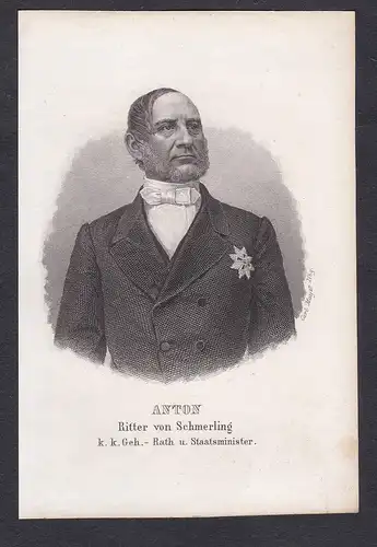 Anton Ritter von Schmerling - Anton von Schmerling (1805-1893) Politiker Portrait
