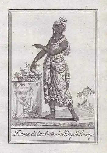 Femme de la Suite du Roy de Loango. - Loango Congo Africa Afrika Tracht costumes