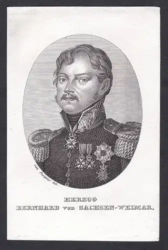 Herzog Bernhard von Sachsen-Weimar. - Karl Bernhard von Sachsen-Weimar-Eisenach (1792-1862) Portrait