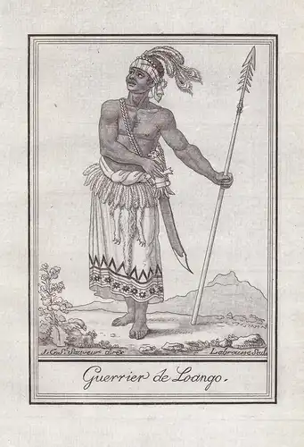 Guerrier de Loango. - Loango warrior Congo Africa Afrika Tracht costumes
