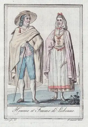 Homme et Femme de de Lisbonne - Lisboa Lisbon Portugal Tracht Trachten costume