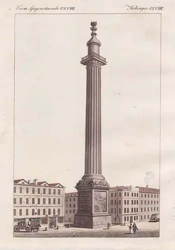 Verm. Gegenstaende CXCIII - Das Monument in London - London Monument of the Great Fire of London Bauwerk build