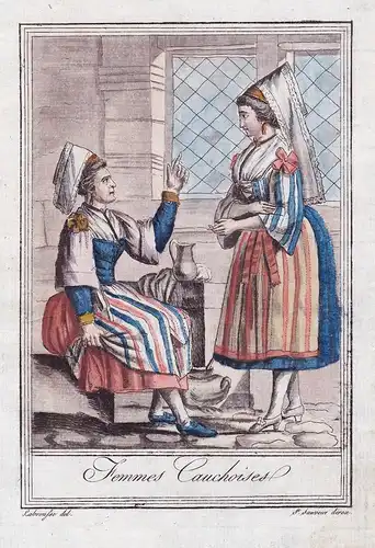 Femmes Cauchoises - Pays de Caux Normandie France Tracht Trachten costume gravure