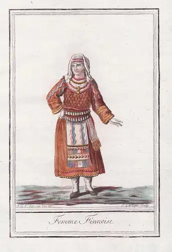 Femme Finnoise - Finnland Skandinavien Scandinavia costume Tracht