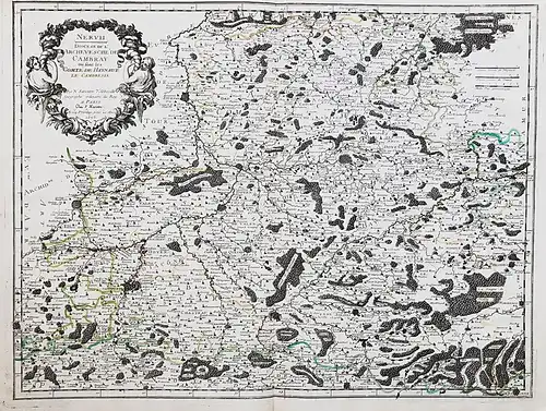 Nervii. Diocese de l'Archevesche de Cambray ou sont les Comté de Haynaut, Le Cambresis. - Cambrai Douai mons V