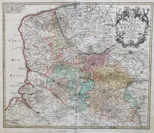 Carte d'Artois et des Environs Vel Mappa Specialis Comitatus Artesiae. - Artois Lille Hesdin Bethune Calais Gr