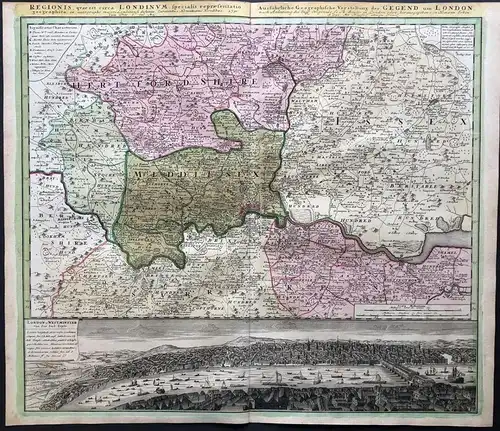 Regionis quae est circa Londinum, specialis representatio geographica ex autographo majori Londinensi desumta