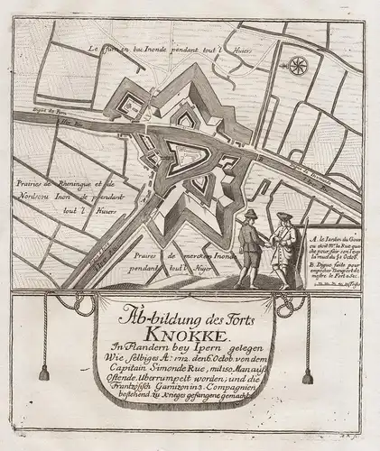 Abbildung des Forts Knokke - Fort Knokke Lo-Reninge Belgique gravure plan carte