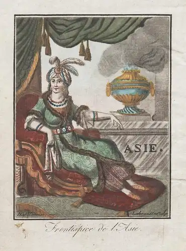 Frontispiece de l'Asie - Allegorie allegory Asia Asien Tracht costumes