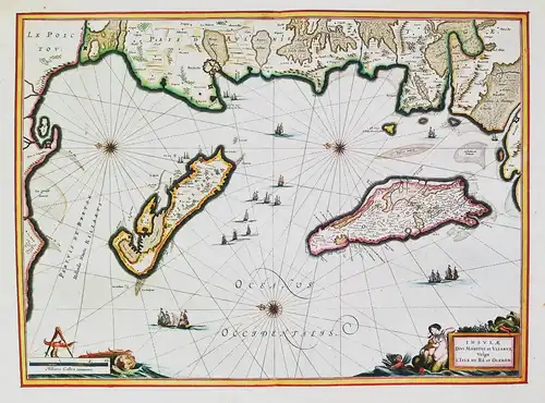 Insulae divi Martini et Uliarus, Vulgo L'Isle de Ré et Oleron - Ile de Re Oleron Golfe de Gascogne France cart