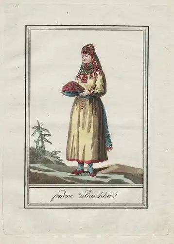 Femme Baschkir. - Russia Bashkirs Ural Badzhgard Tracht costumes