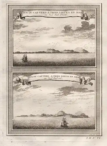 Vue du Cap Verd a trois lieues en mer au Sud Sud Ouest - Cape Verde Cap-Vert Kapverdische Inseln Kap West Afri