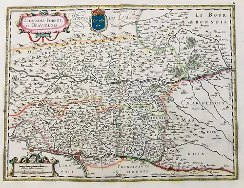 Lionnois, Forest, et Beauiolois - Lyonnais Lyon Mascon Vienne carte gravure
