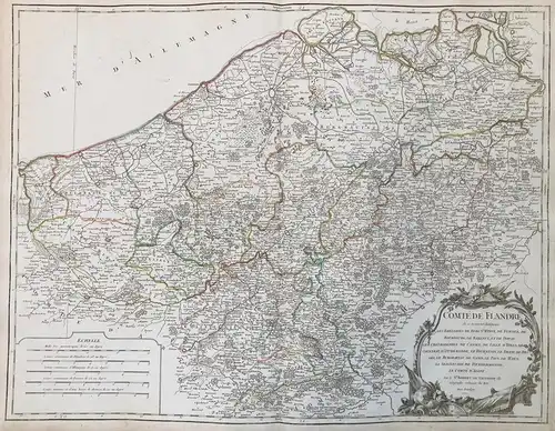 Comte de Flandre ou se trouvent distingues les Bailiages de Berg St. Winox, de Furnes, de Bourbourg, de Baille