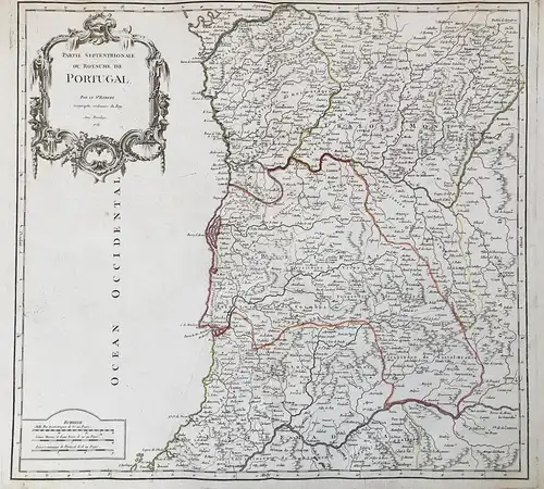 Partie Septentrionale du Royaume de Portugal - Portugal Königreich República Portuguesa mapa grabado