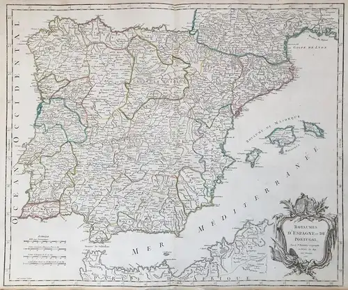 Royaumes d'Espagne et de Portugal - Espana Spain Spanien Portugal Karte map mapa